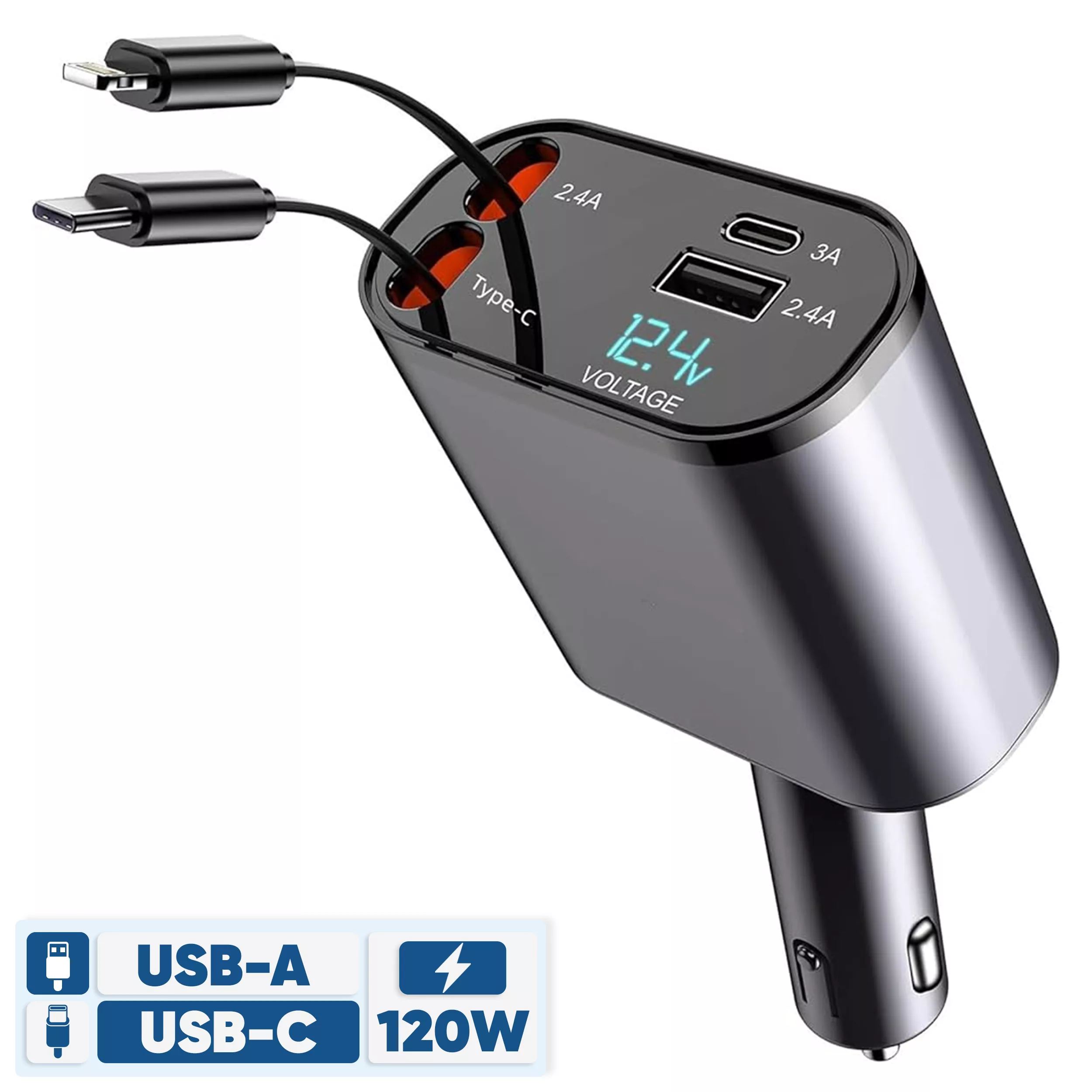 شارژر فندکی 120 وات مدل 4IN1