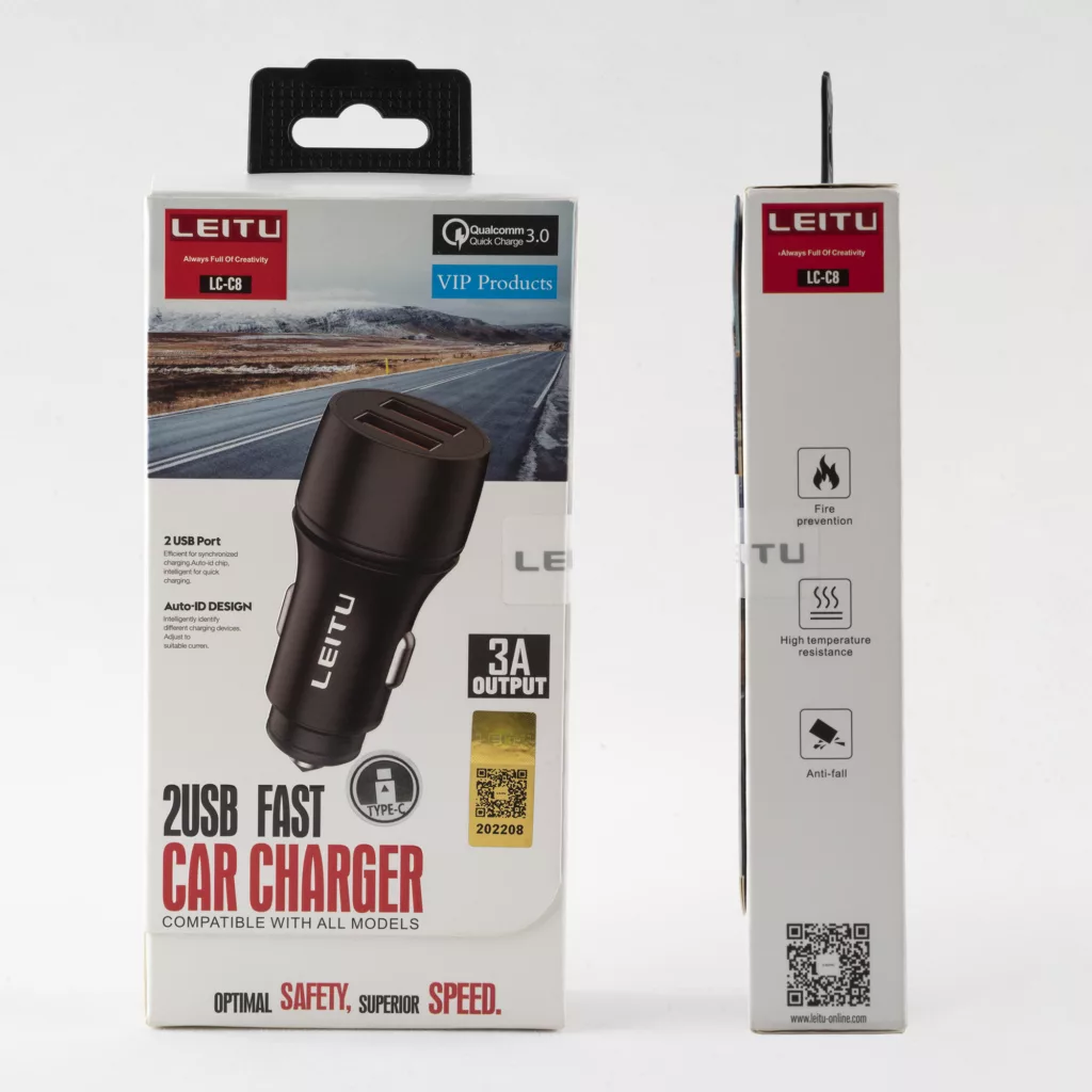 شارژر فندکی لیتو مدل LC-C8 به همراه کابل تبدیل USB-C