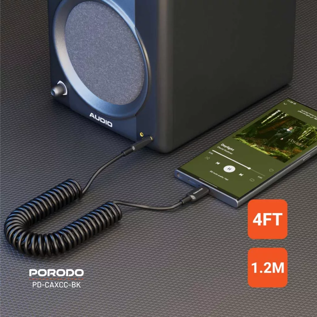 کابل تبدیل USB-C به AUX پرودو مدل PD-CAXCC طول 1.2 متر