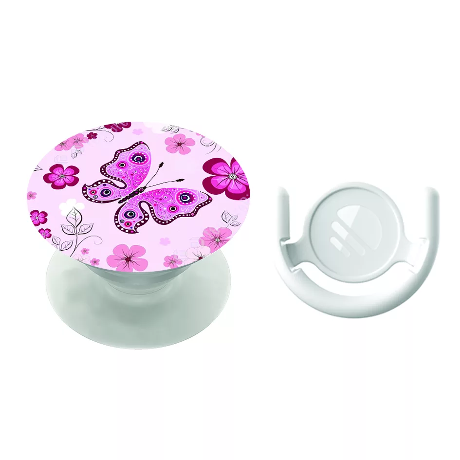 پایه نگهدارنده گوشی موبایل پاپ سوکت مگافون طرح پروانه مدل 7356 به همراه پاپ کلیپ