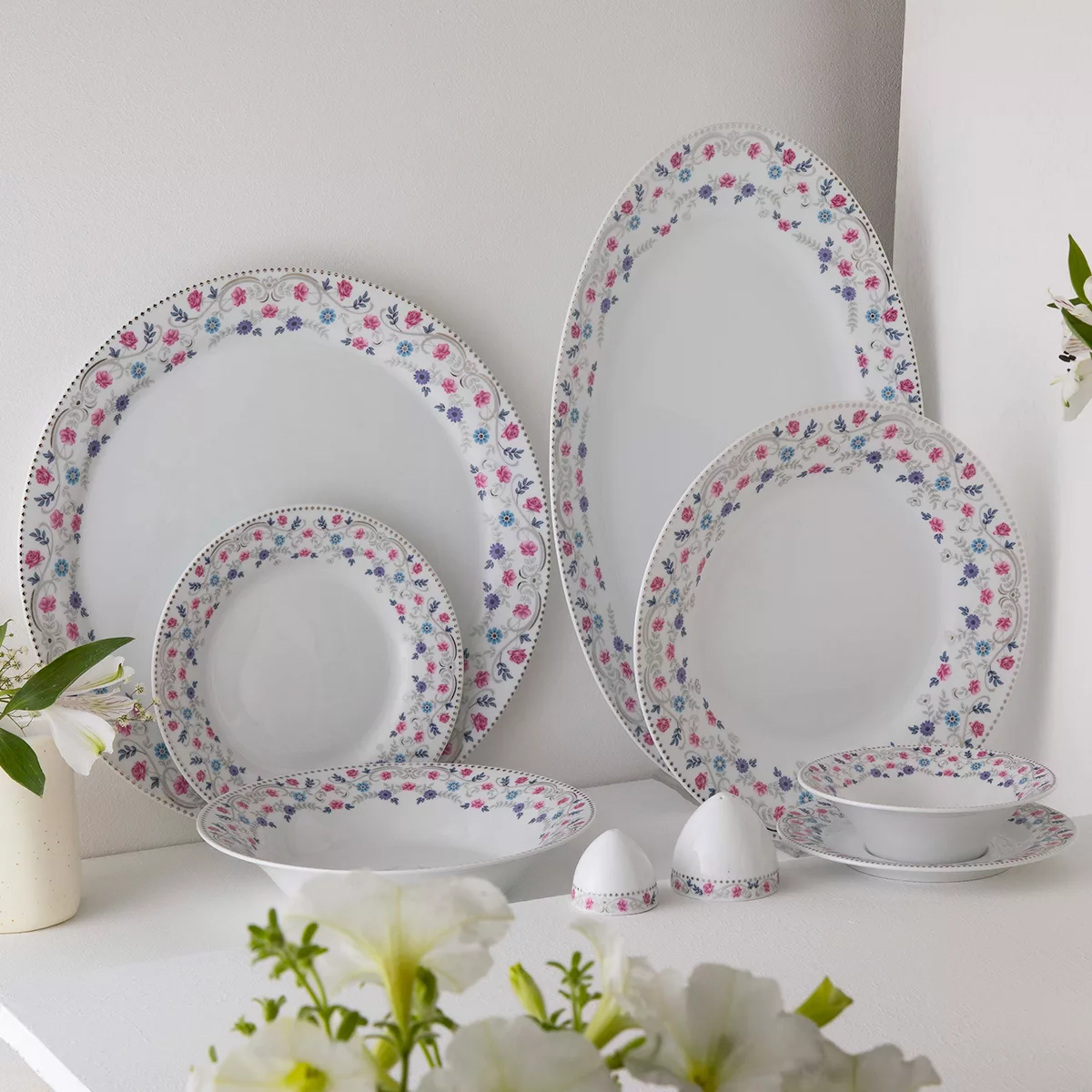 سرویس غذاخوری 81 پارچه چینی زرین ایران مدل شهرزاد باغستان درجه عالی