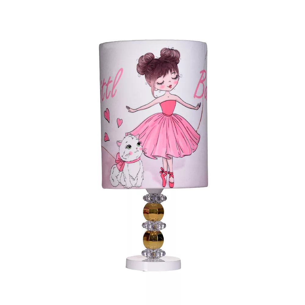 لوستر اتاق کودک مدل دختر و گربه به همراه ساعت دیواری و آباژور رومیزی