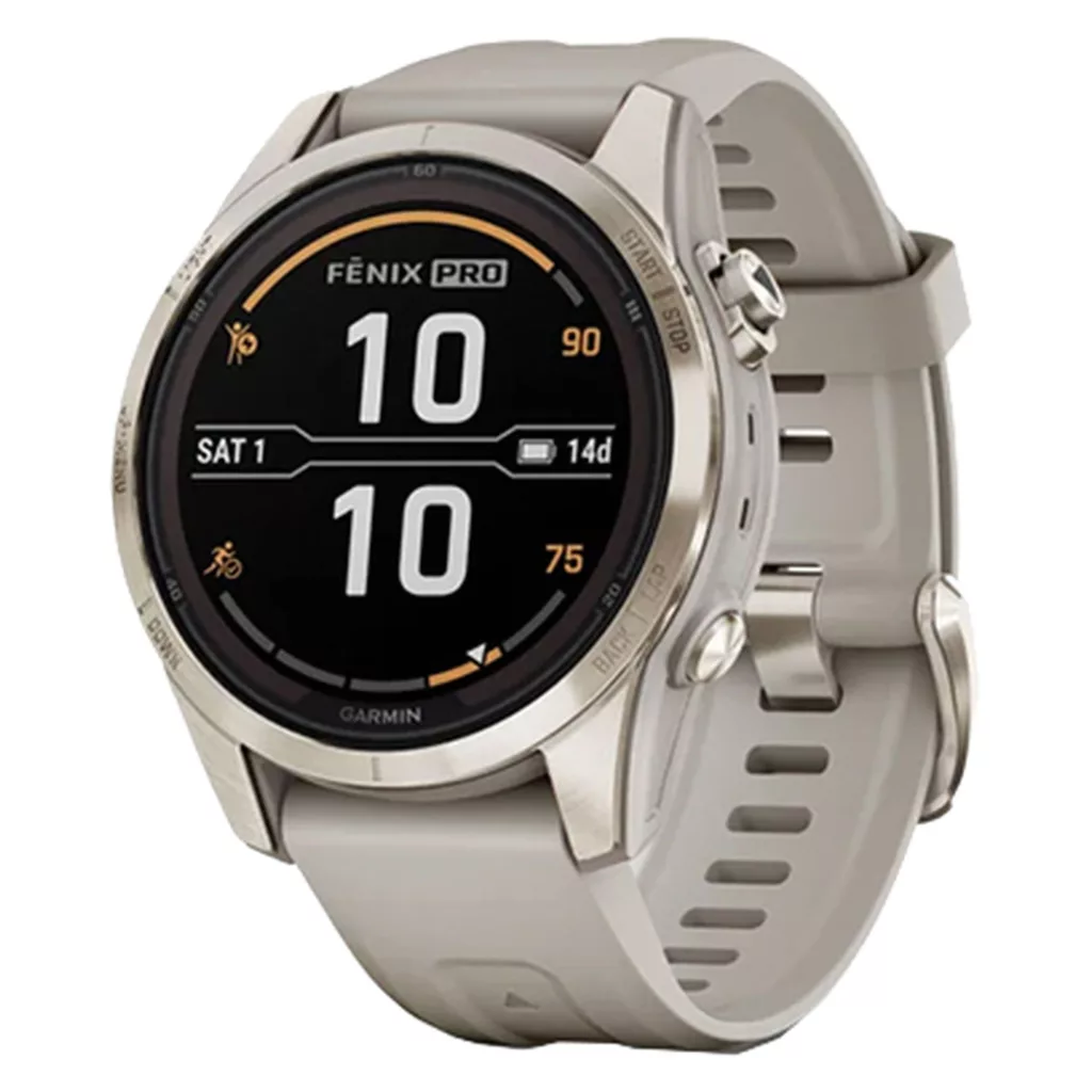 ساعت هوشمند گارمین مدل FENIX 7S Sapphire Solar Silicone Band