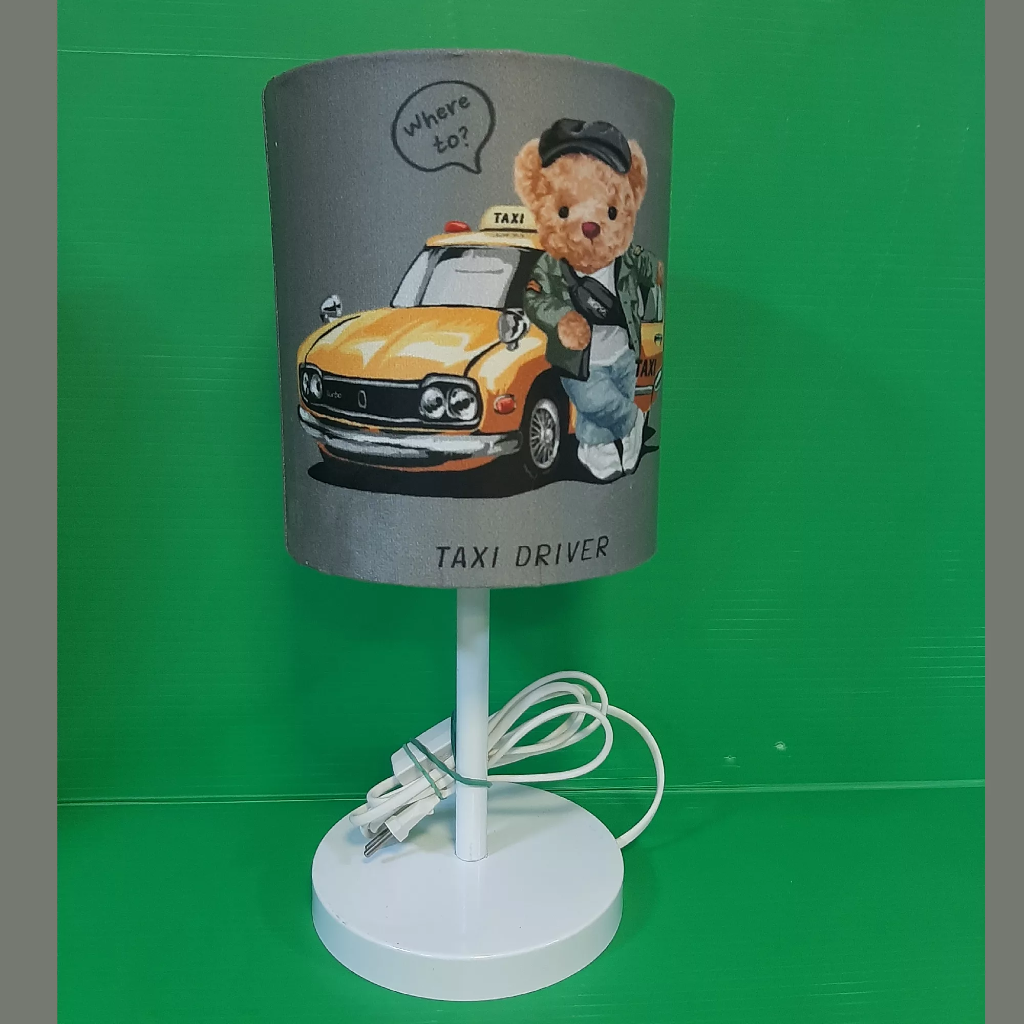 آباژور رومیزی کودک مدل تدی تاکسی کد A-134