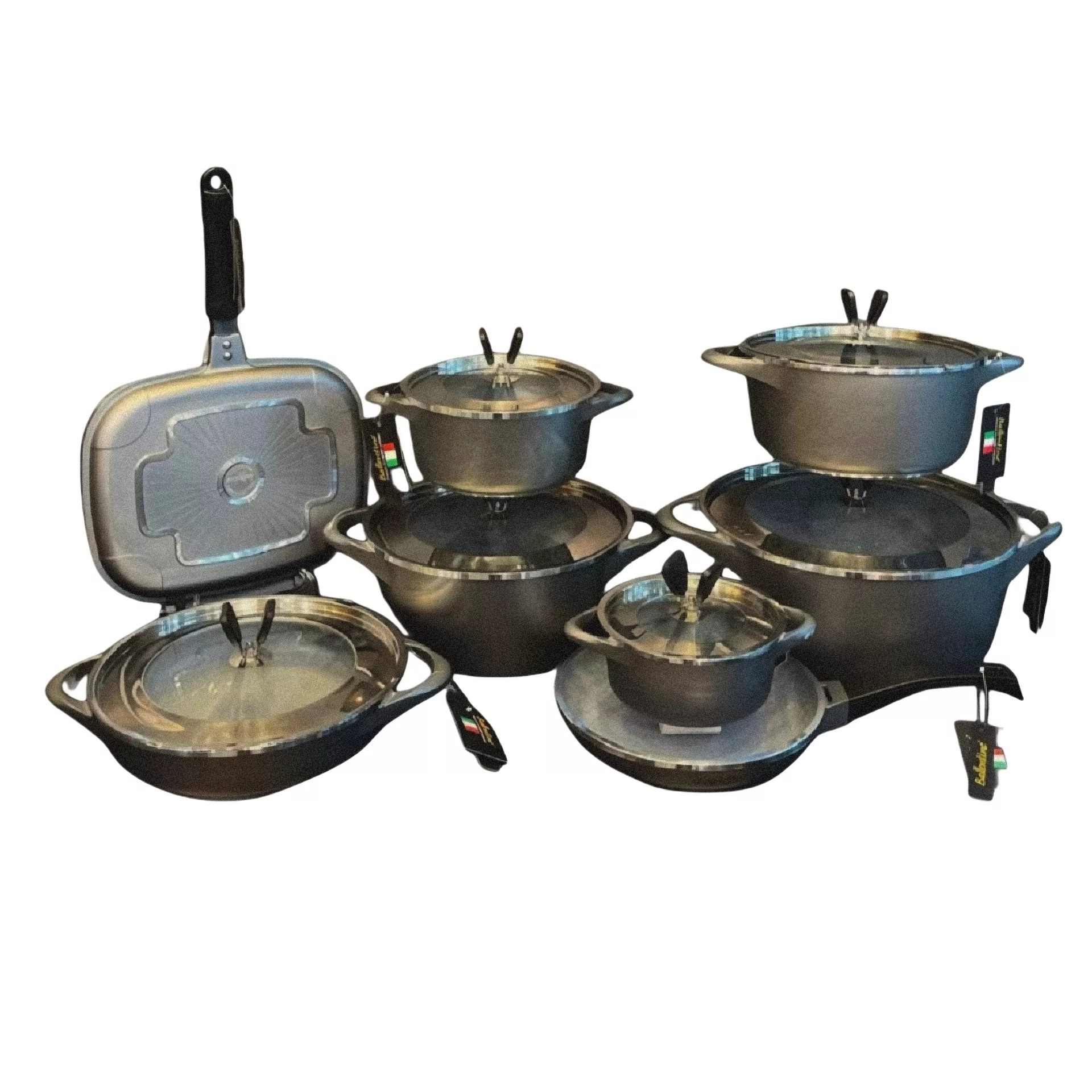 سرویس قابلمه و تابه گرانیتی 17 پارچه بالنتین مدل ایتالیا کد 700019