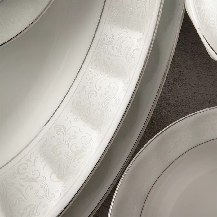 سرویس غذاخوری 29 پارچه چینی زرین ایران مدل نئوکلاسیک دلسا درجه یک