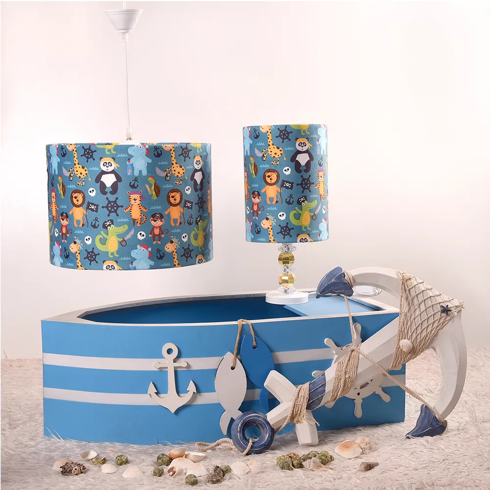 لوستر و آباژور کودکانه مدل حیوانات دزدان دریایی