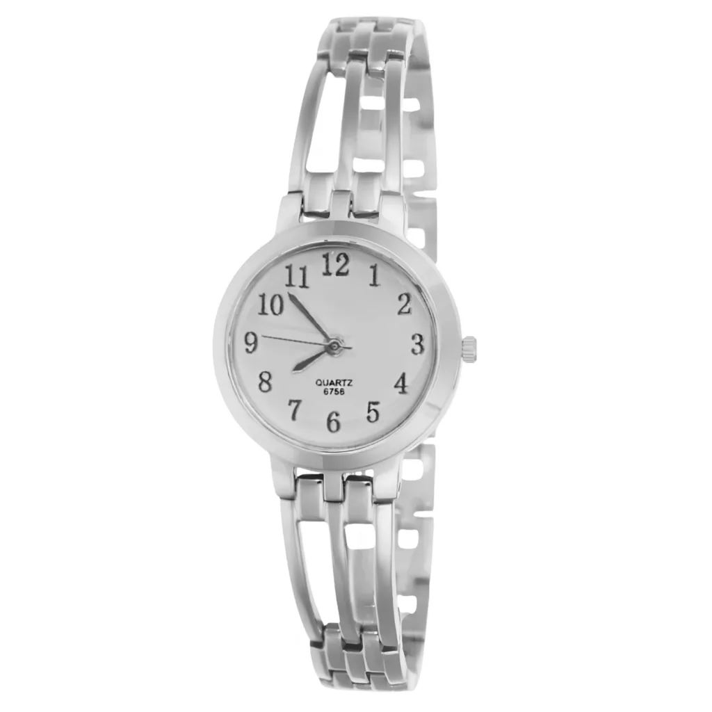 ساعت مچی عقربه‌ای کوارتز زنانه مدل ظریف بند دستبندی سه شاخه کد ۳