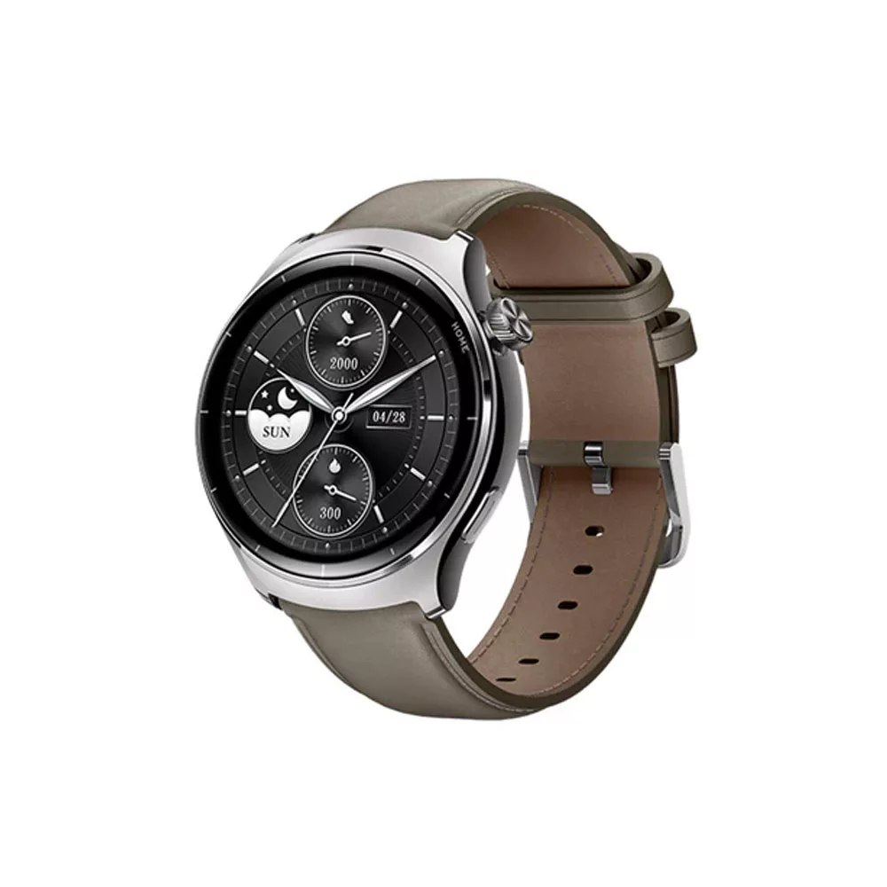 ساعت هوشمند میبرو مدل Lite 3 Pro بند چرمی، ضد آب، صفحه نمایش AMOLED، روشنایی 1000 نیتی، دارای قابلیت صفحه همیشه روشن، سنسور اکسیژن خون، سنسور ضربان قلب