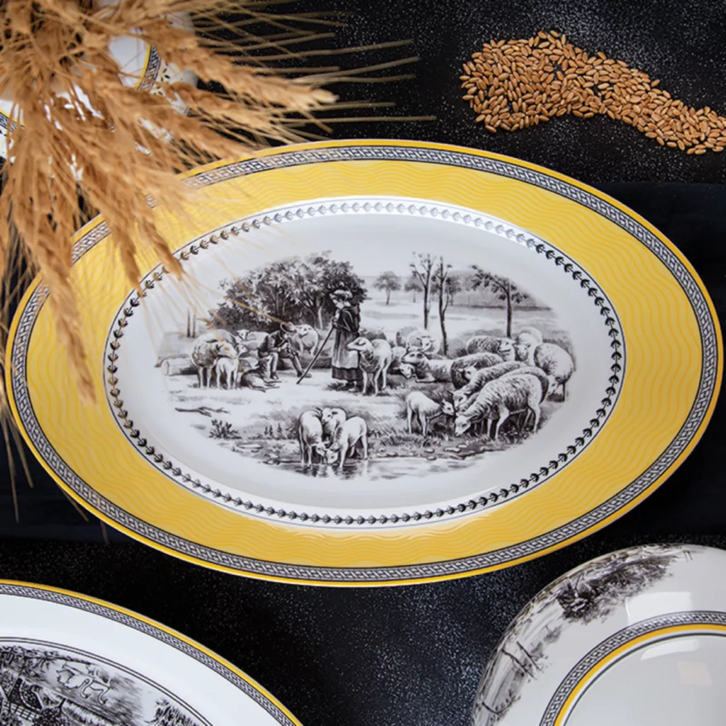 سرویس غذاخوری 28 پارچه 6 نفر چینی زرین ایران مدل ایتالیا ویلیج درجه عالی