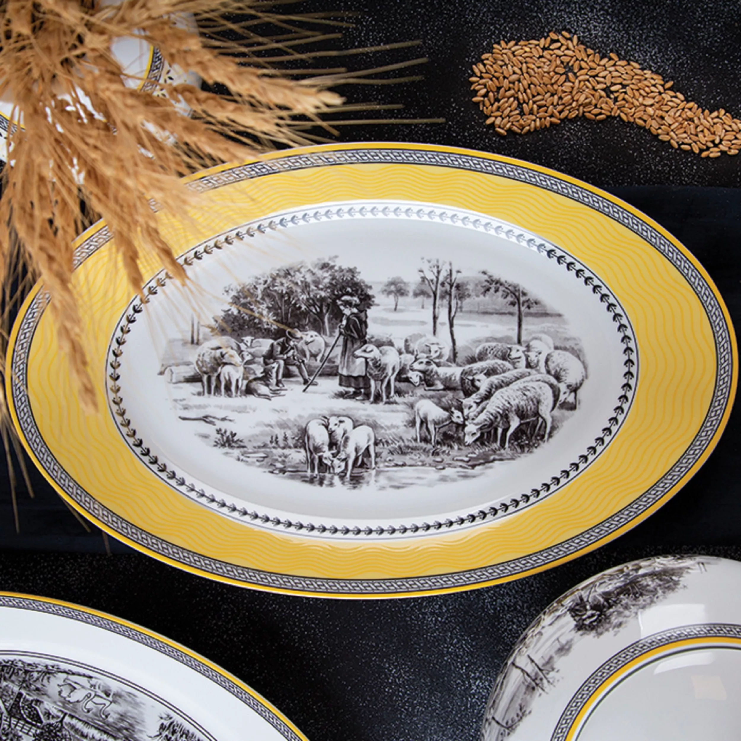 سرویس غذاخوری 28 پارچه 6 نفر چینی زرین ایران مدل ایتالیا ویلیج درجه عالی