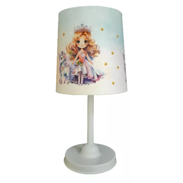 لوستر و آباژور کودک مدل تک شاخ کد 40229 به همراه چراغ خواب و ساعت مجموعه 4 عددی