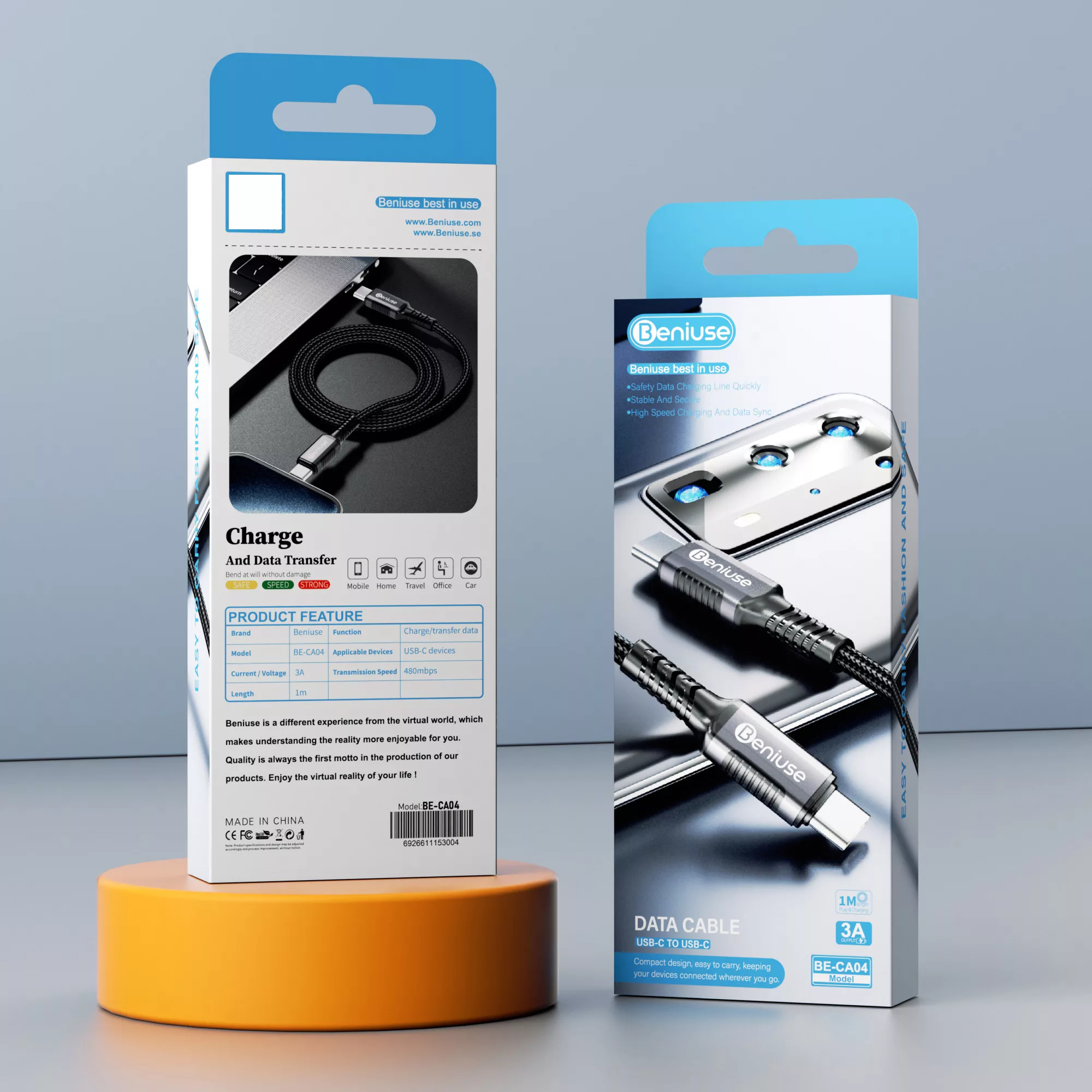 کابل USB-C بنیوس مدل BE-CA04 طول 1متر