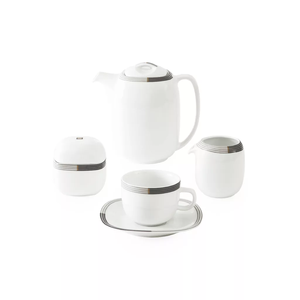 سرویس غذاخوری 98 پارچه چینی زرین ایران سری کواترو مدل وگاس اوریت درجه عالی