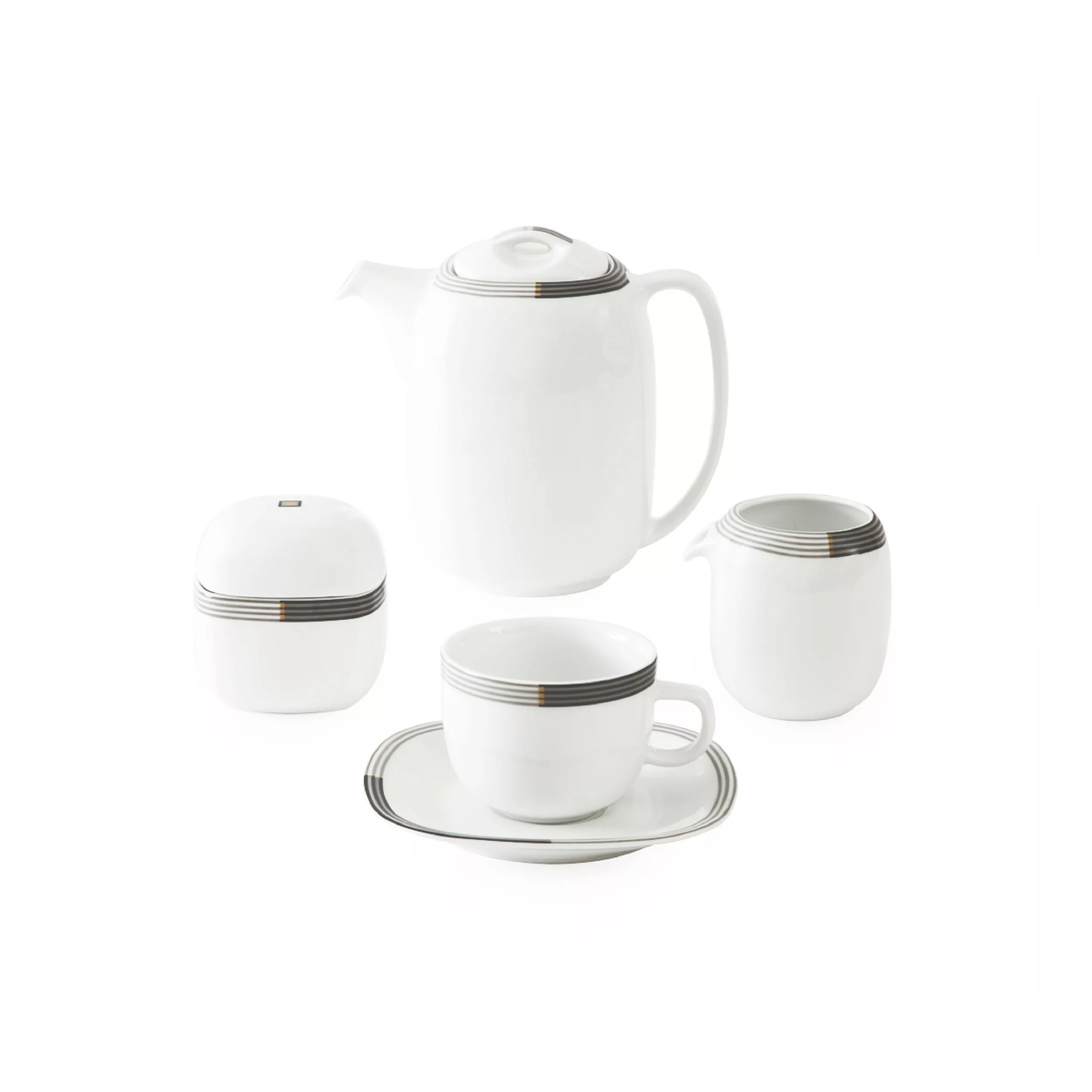 سرویس غذاخوری 98 پارچه چینی زرین ایران سری کواترو مدل وگاس اوریت درجه عالی