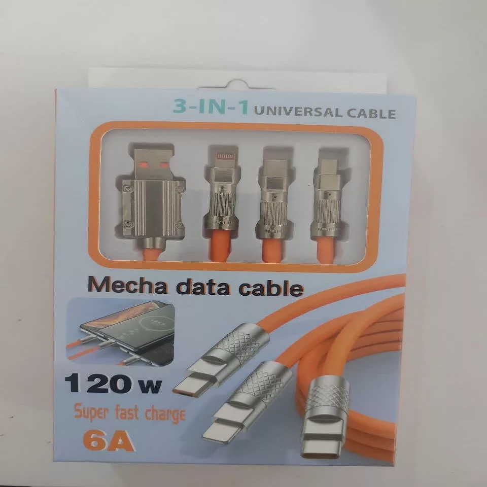 کابل تبدیل USB به micro USB/لایتنینگ/USB-C  مدل  120W طول 1.2 متر