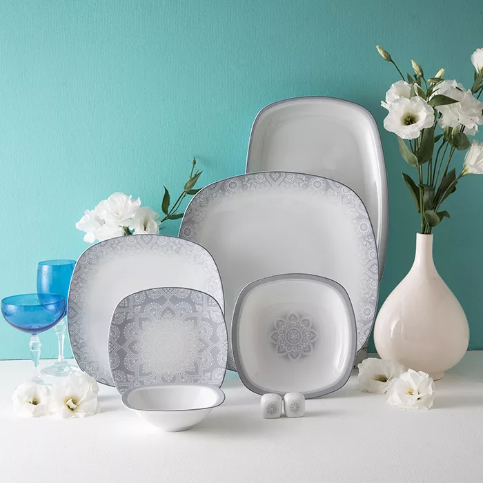 سرویس غذاخوری 98 پارچه چینی زرین ایران مدل کواترو ادلین درجه عالی