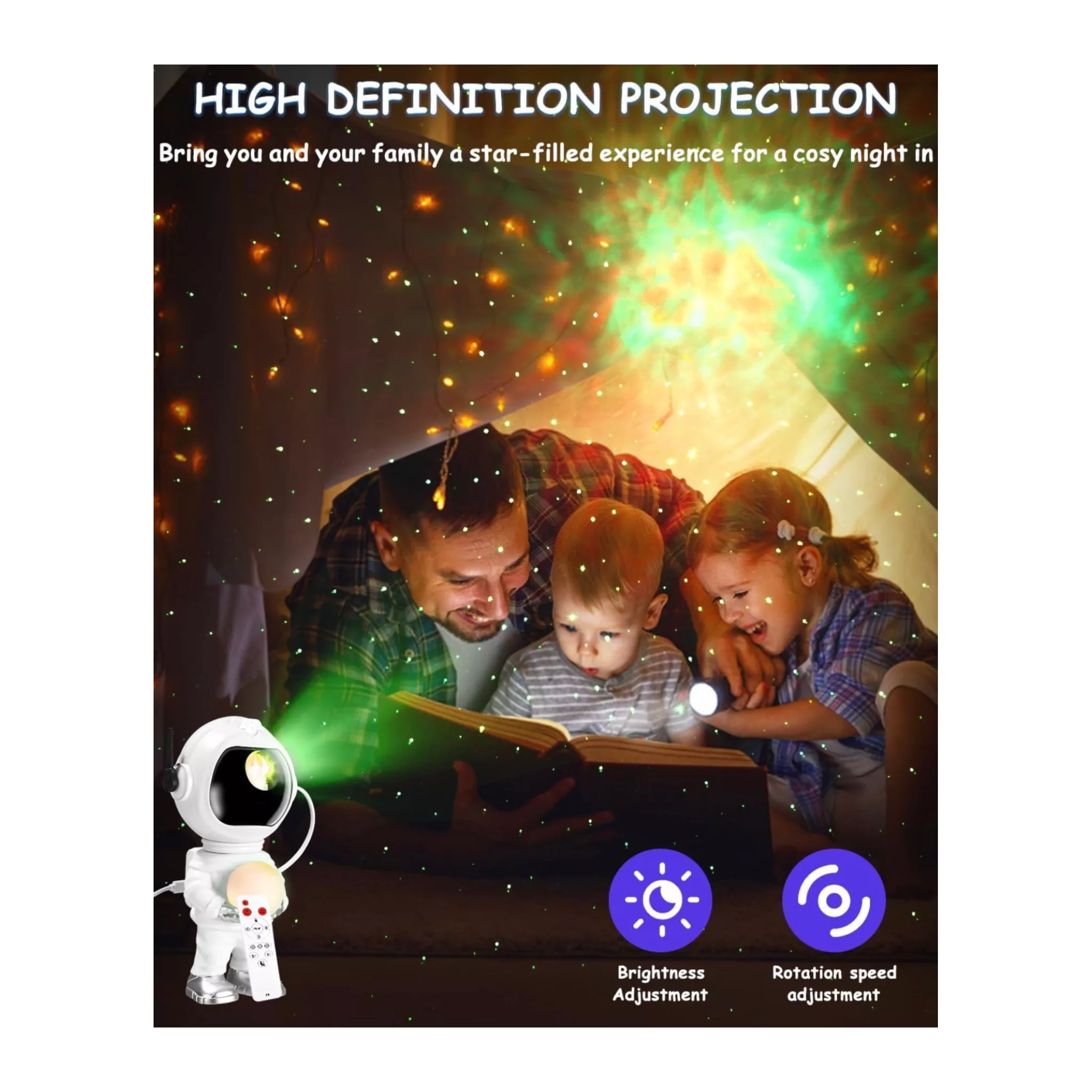 چراغ خواب اتاق کودک طرح فضانورد کره ماه مدل 768