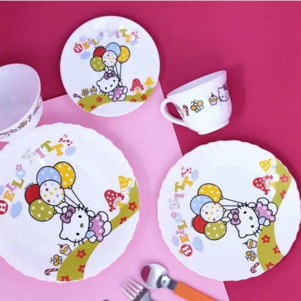 سرویس غذاخوری 5 پارچه کودک پارس اپال طرح کیتی