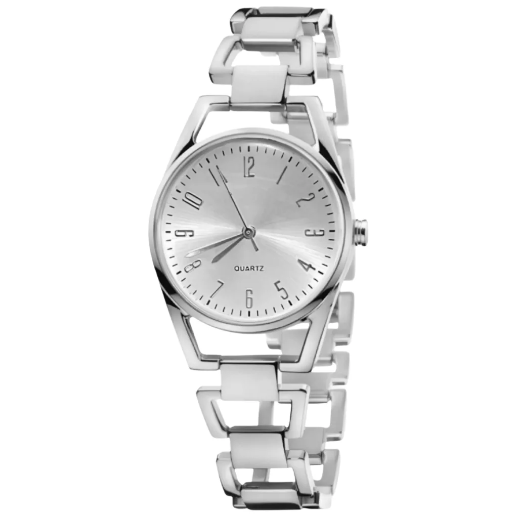 ساعت مچی عقربه‌ای کوارتز زنانه مدل مینیمال بند زنجیری دستبندی کد HO2