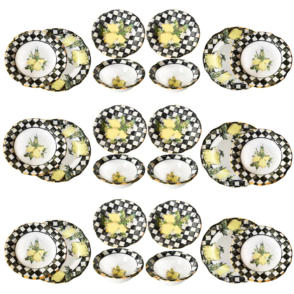 سرویس غذاخوری 24 پارچه 6 نفر میس بتی مدل Yemek linda