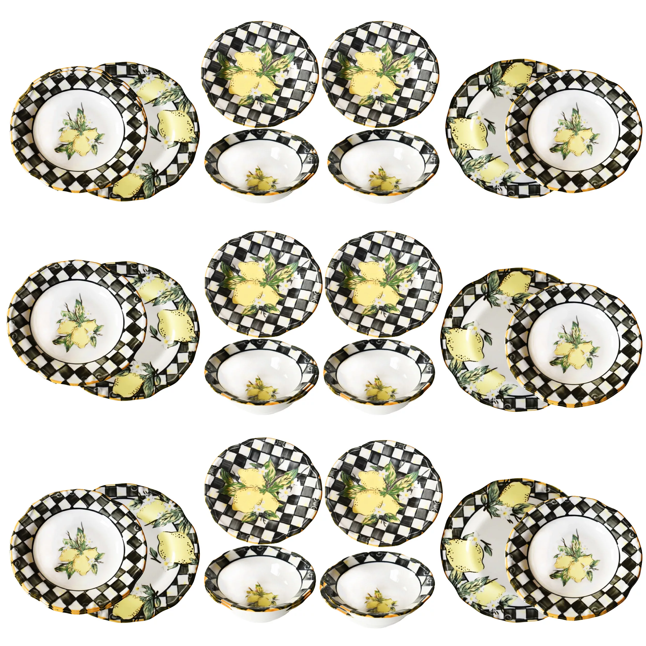 سرویس غذاخوری 24 پارچه 6 نفر میس بتی مدل Yemek linda