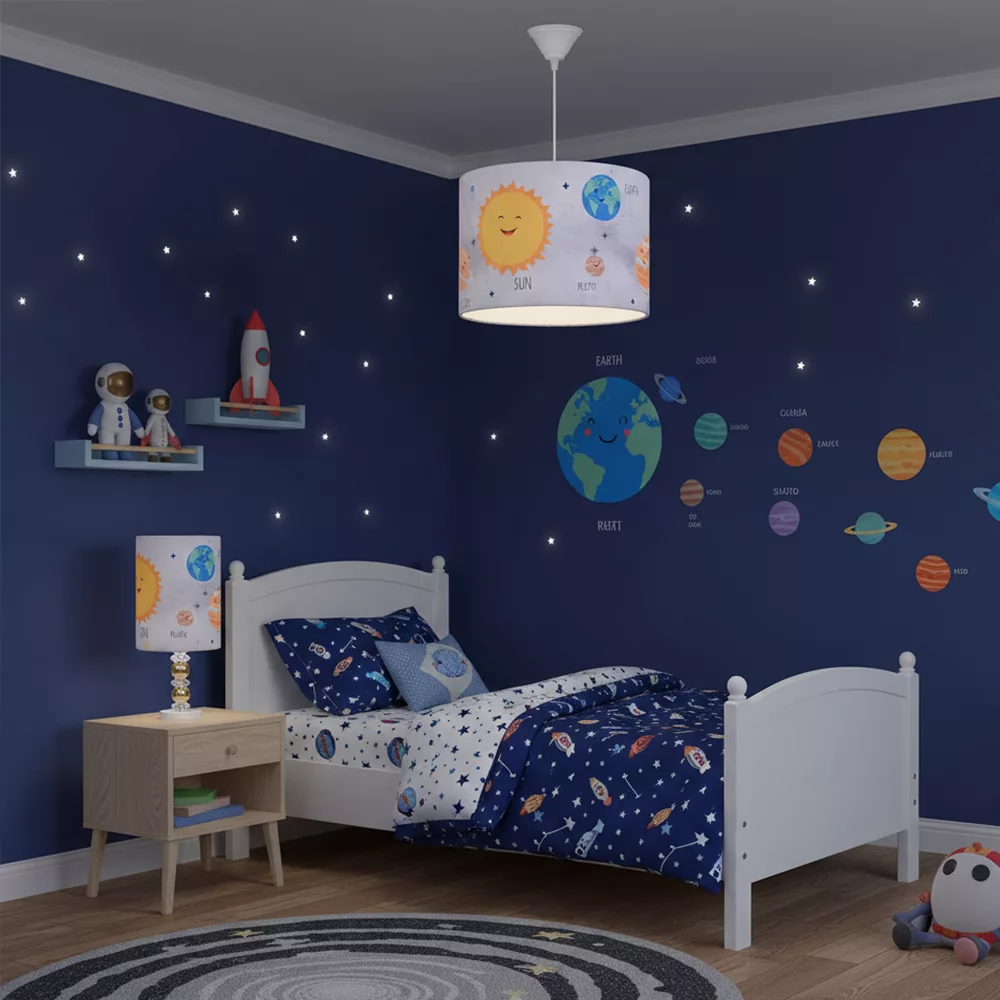 ست لوستر و آباژور کودک مدل سیاره های شمسی