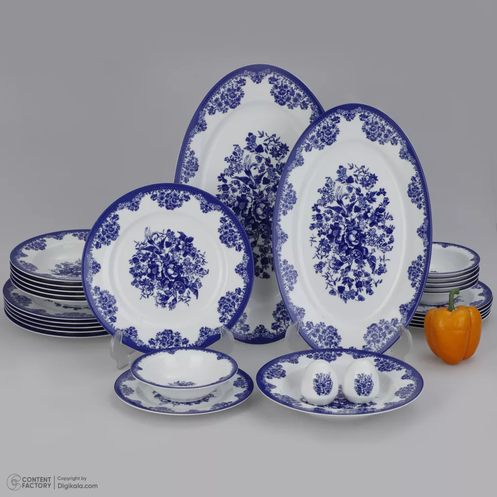 سرویس غذاخوری 28 پارچه چینی زرین ایران مدل ایتالیا اف فلورانس درجه یک