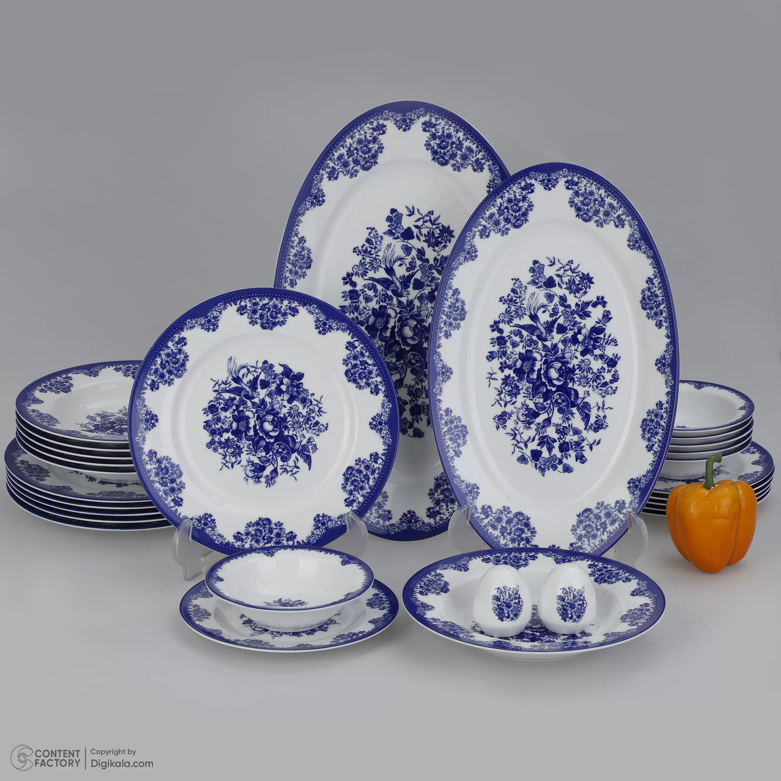 سرویس غذاخوری 28 پارچه چینی زرین ایران مدل ایتالیا اف فلورانس درجه یک