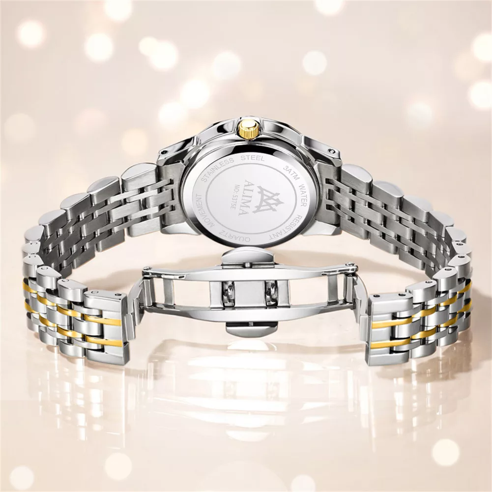 ساعت مچی عقربه‌ای کوارتز زنانه آلیما مدل ساعت مچی عقربه‌ای کوارتز زنانه آلیما کد 5375E-W