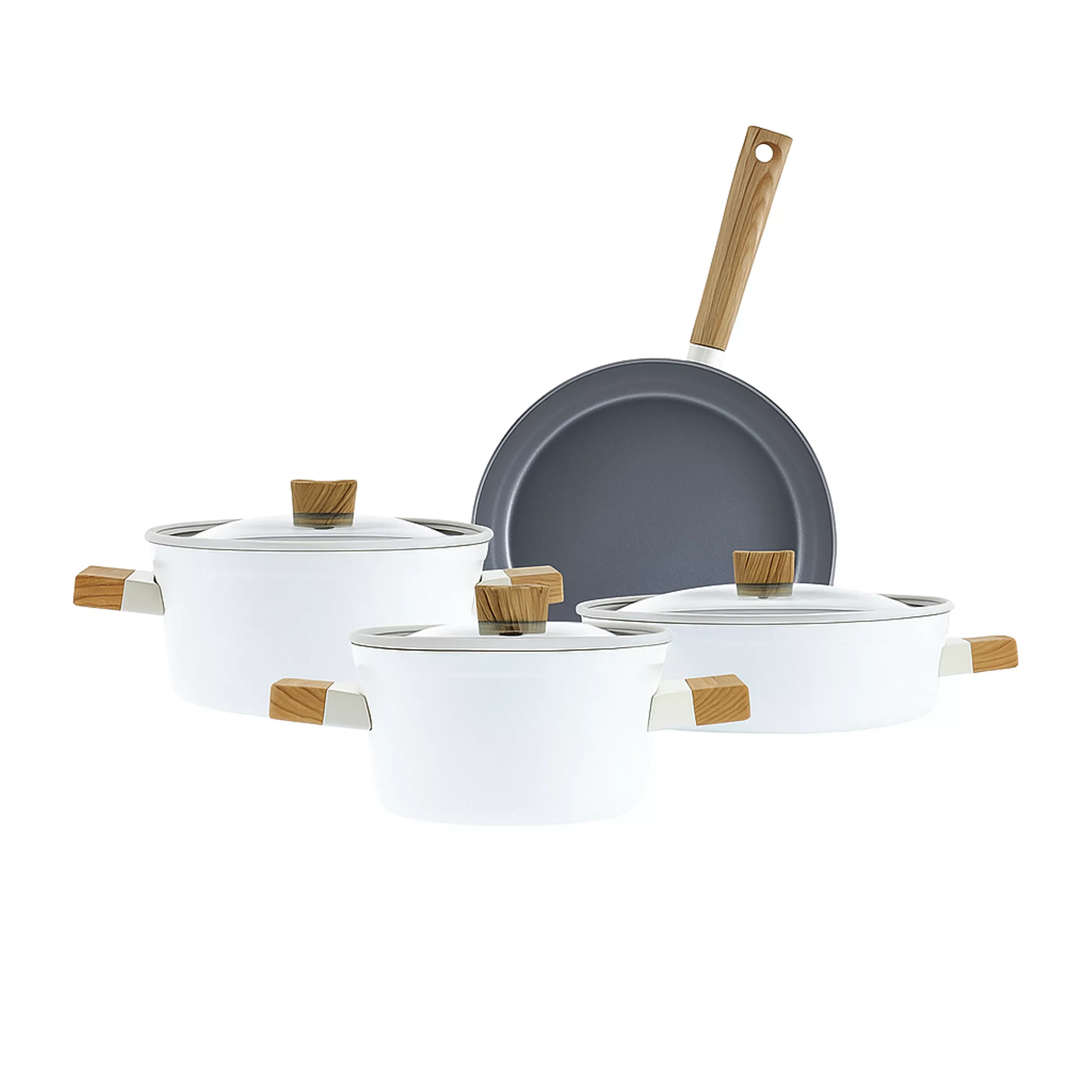 سرویس قابلمه و تابه سرامیکی 7 پارچه کاراجا مدل Swiss Crystal