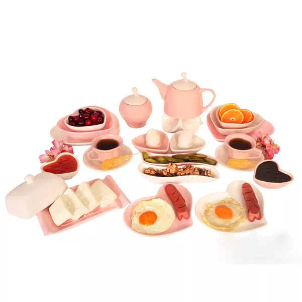 سرویس صبحانه خوری 25 پارچه مدل قلبی کد 2612P25xc