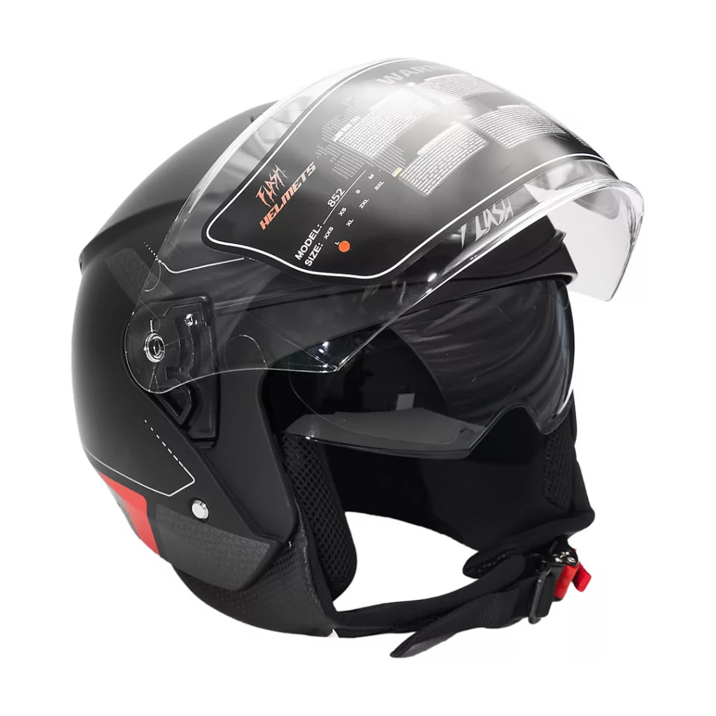 کلاه کاسکت بدون فک فلش مدل 852 matt red-black