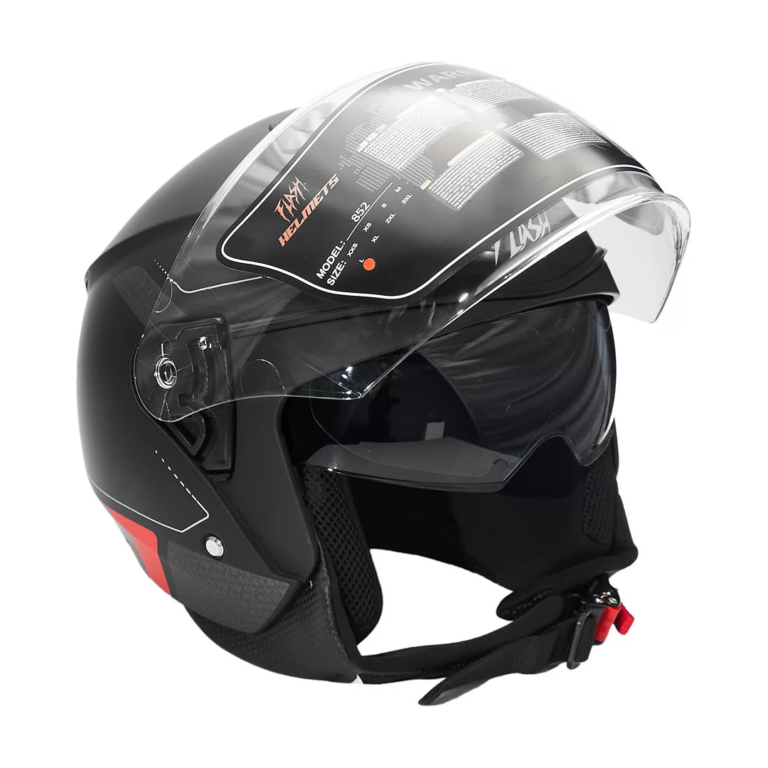 کلاه کاسکت بدون فک فلش مدل 852 matt red-black