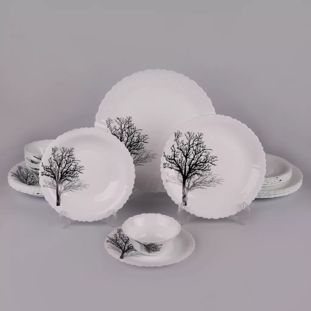 سرویس غذاخوری 25 پارچه 6 نفره گلدن اوپال مدل تمپر شادو