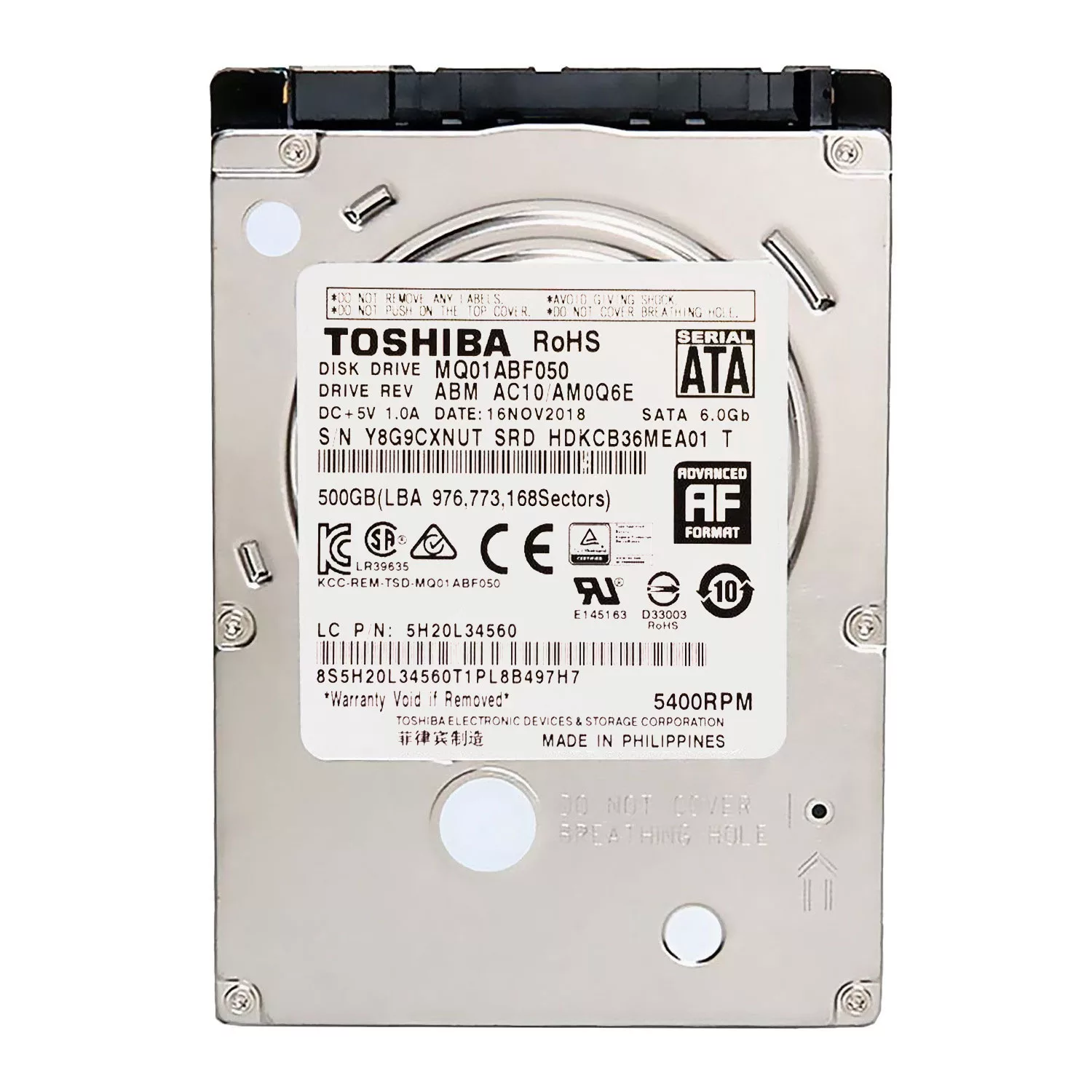 هارددیسک اینترنال توشیبا مدل MQ01ABF050 ظرفیت 500 گیگابایت هارددیسک اینترنال توشیبا مدل MQ01ABF050 ظرفیت 500 گیگابایت