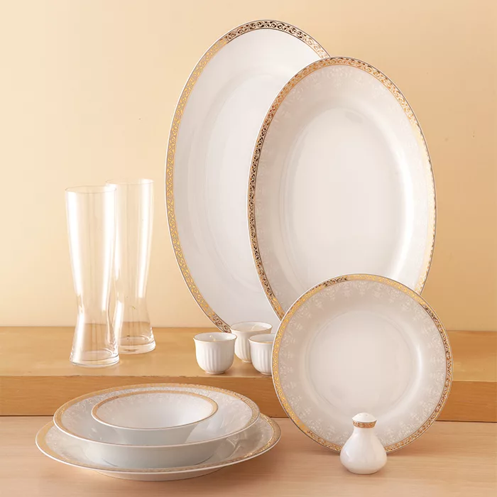 سرویس غذاخوری 35 پارچه چینی زرین ایران سری شهرزاد مدل رومینا درجه یک