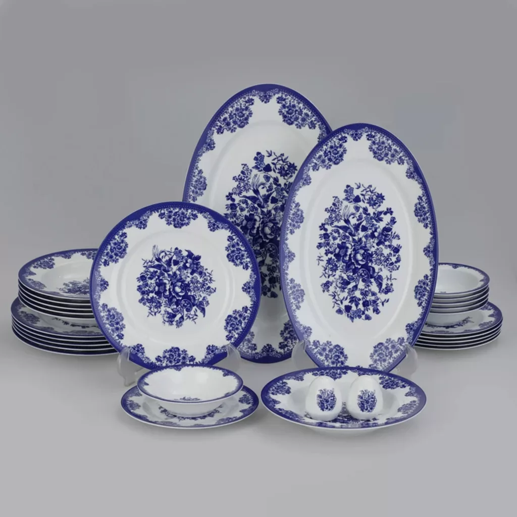 سرویس غذاخوری 28 پارچه چینی زرین ایران مدل ایتالیا اف فلورانس درجه یک