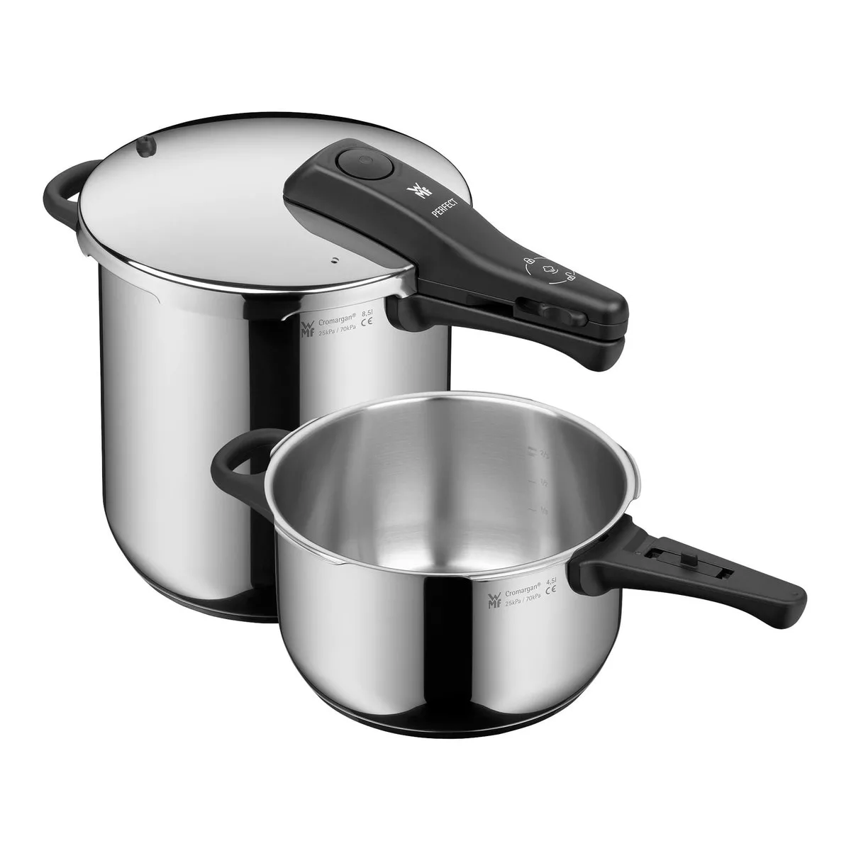 زودپز دوقلو دبلیو ام اف مدل PERFECT گنجایش 8.5 و 4.5 لیتر زودپز دوقلو دبلیو ام اف مدل PERFECT گنجایش 8.5 و 4.5 لیتر