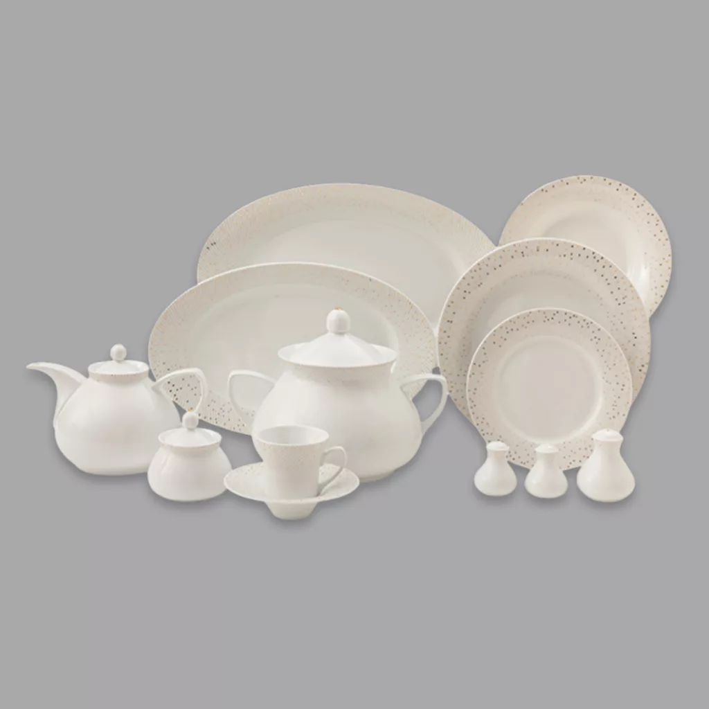 سرویس غذاخوری 108 پارچه 12 نفر چینی زرین ایران مدل Zhanti 01