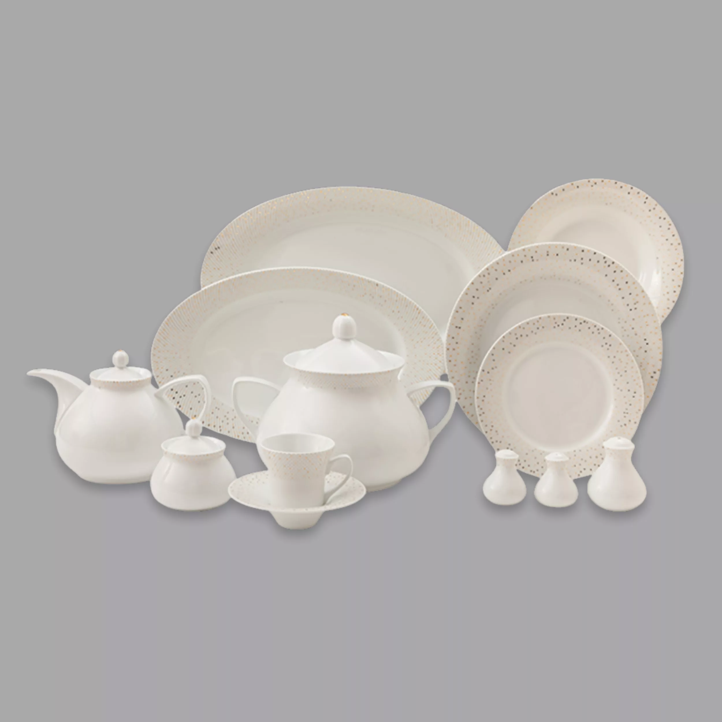 سرویس غذاخوری 108 پارچه 12 نفر چینی زرین ایران مدل Zhanti 01