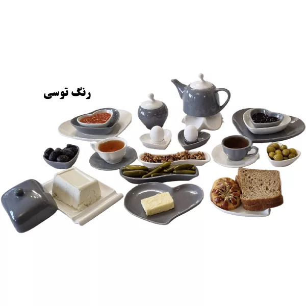 سرویس صبحانه خوری 25 پارچه مدل قلبی کد 2612P25