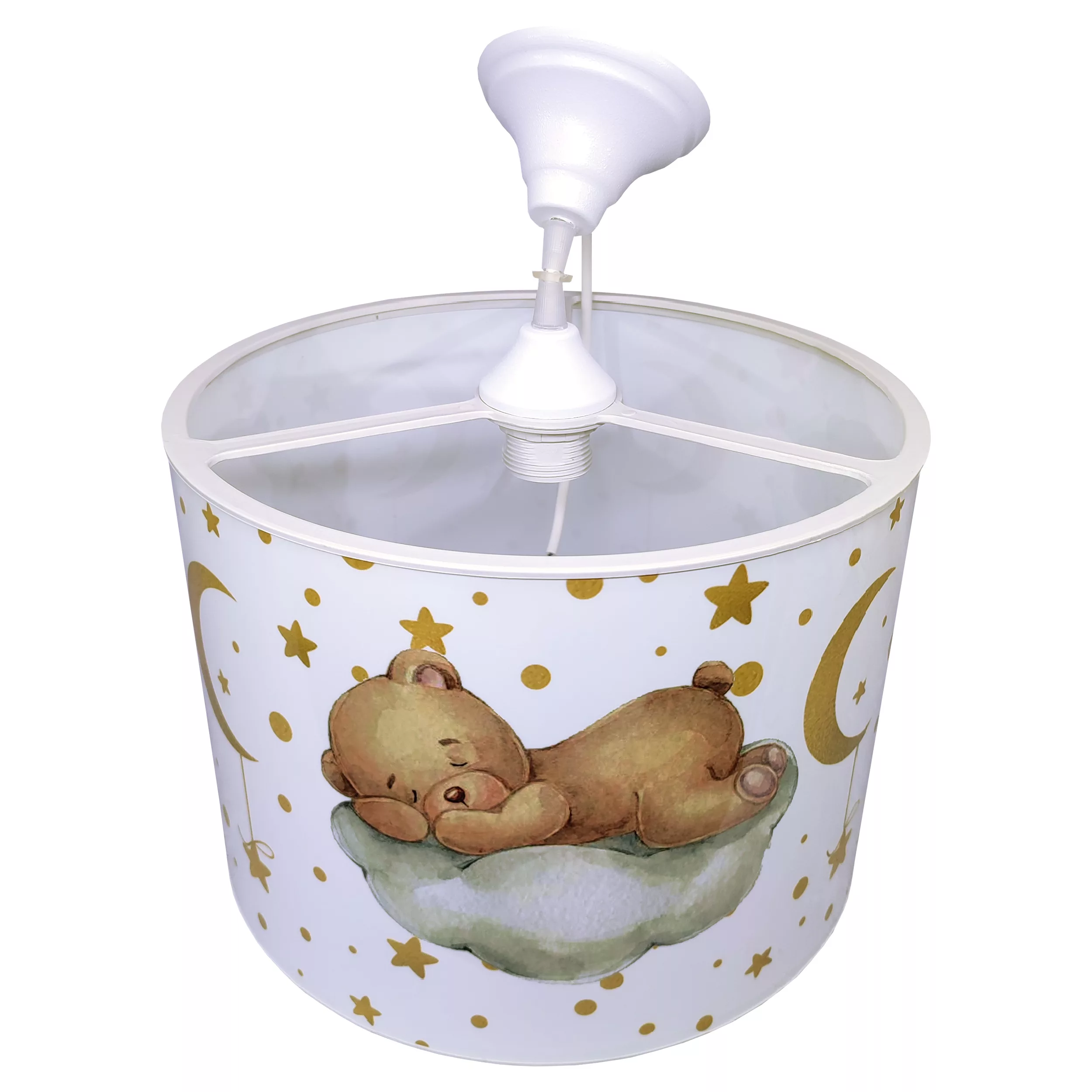 لوستر کودک مدل خرس خوابیده روی ابر و ماه و ستاره