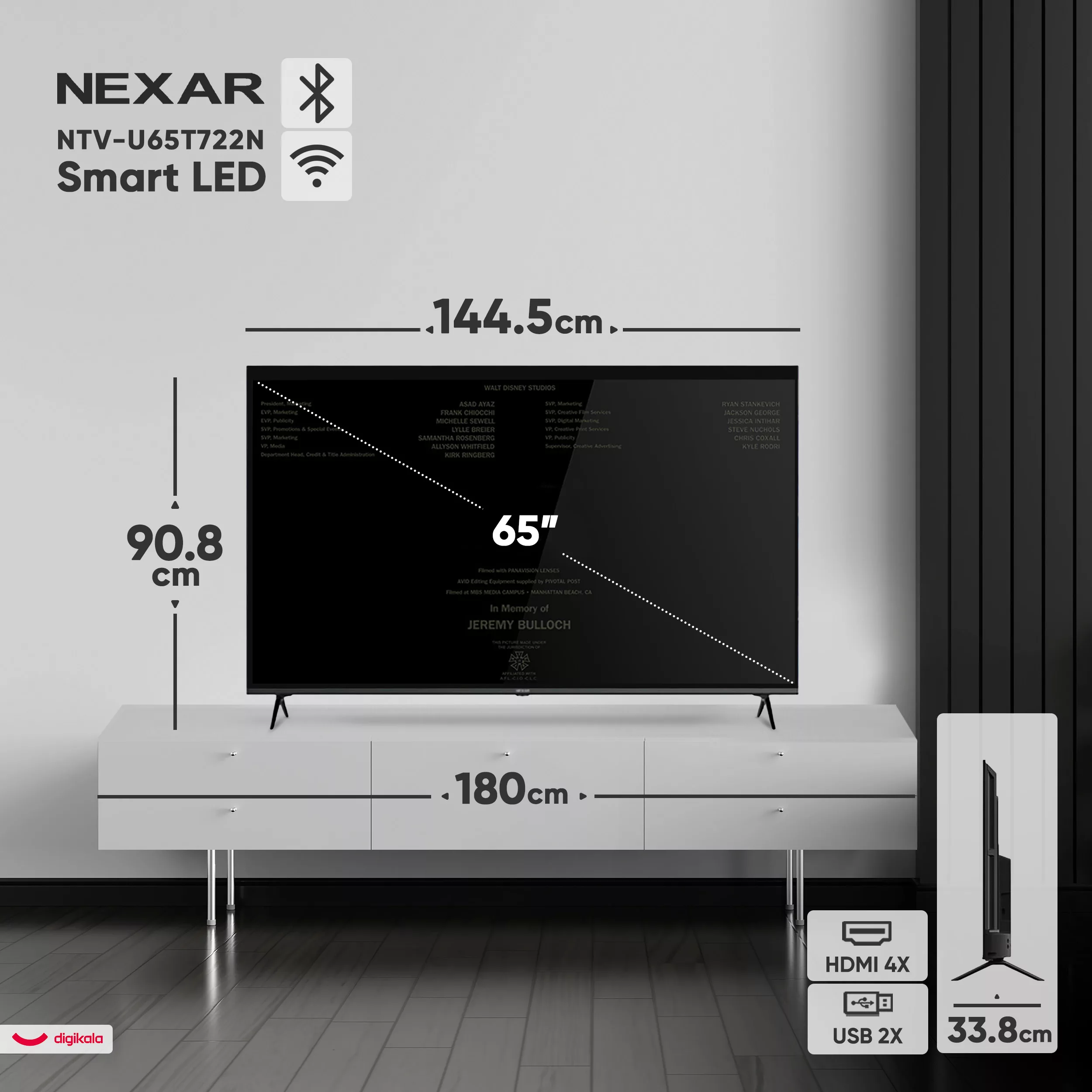 تلویزیون 65 اینچ ال ای دی هوشمند نکسار مدل NTV-U65T722N