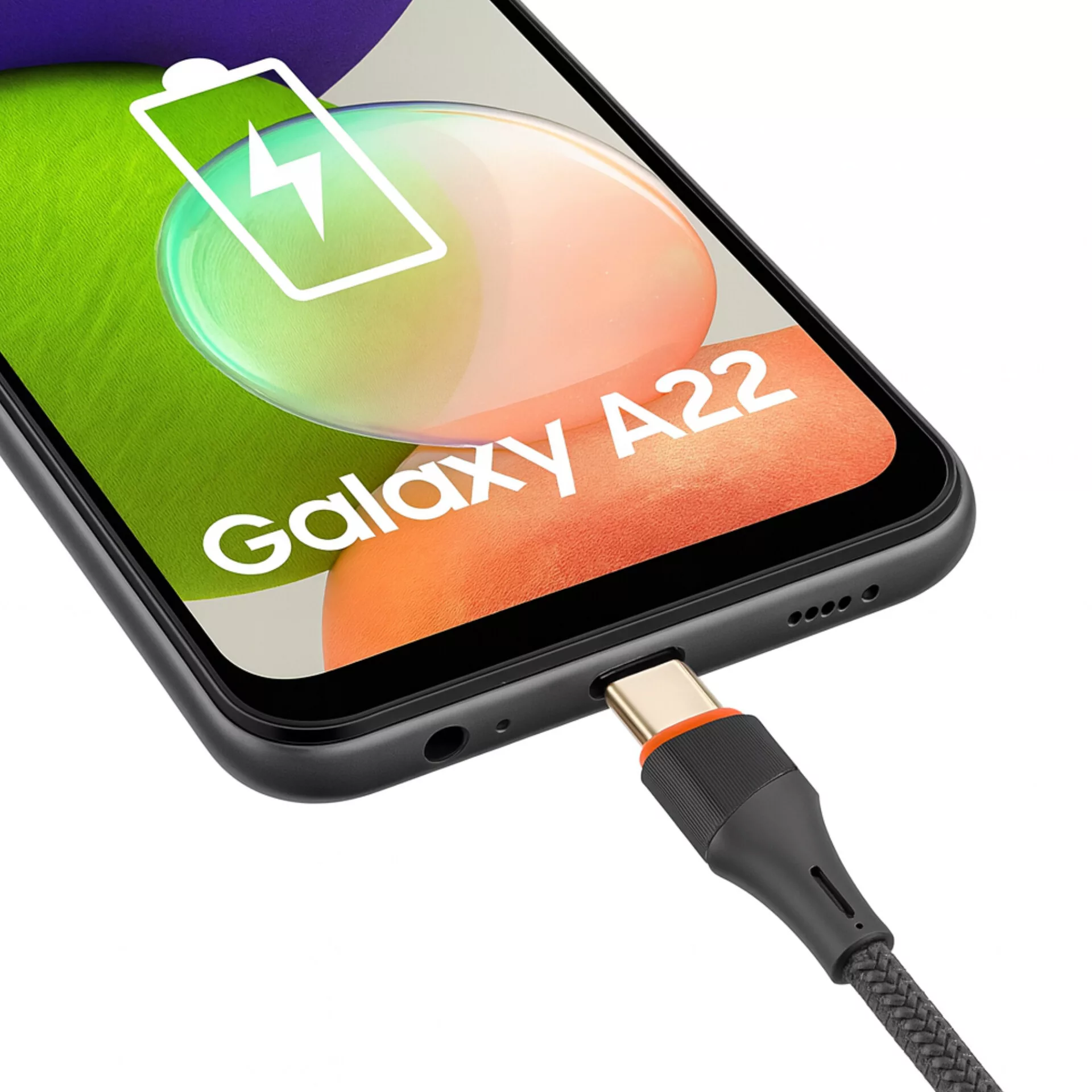 کابل تبدیل USB به USB-C مدل Galaxy-A22 طول 1 متر