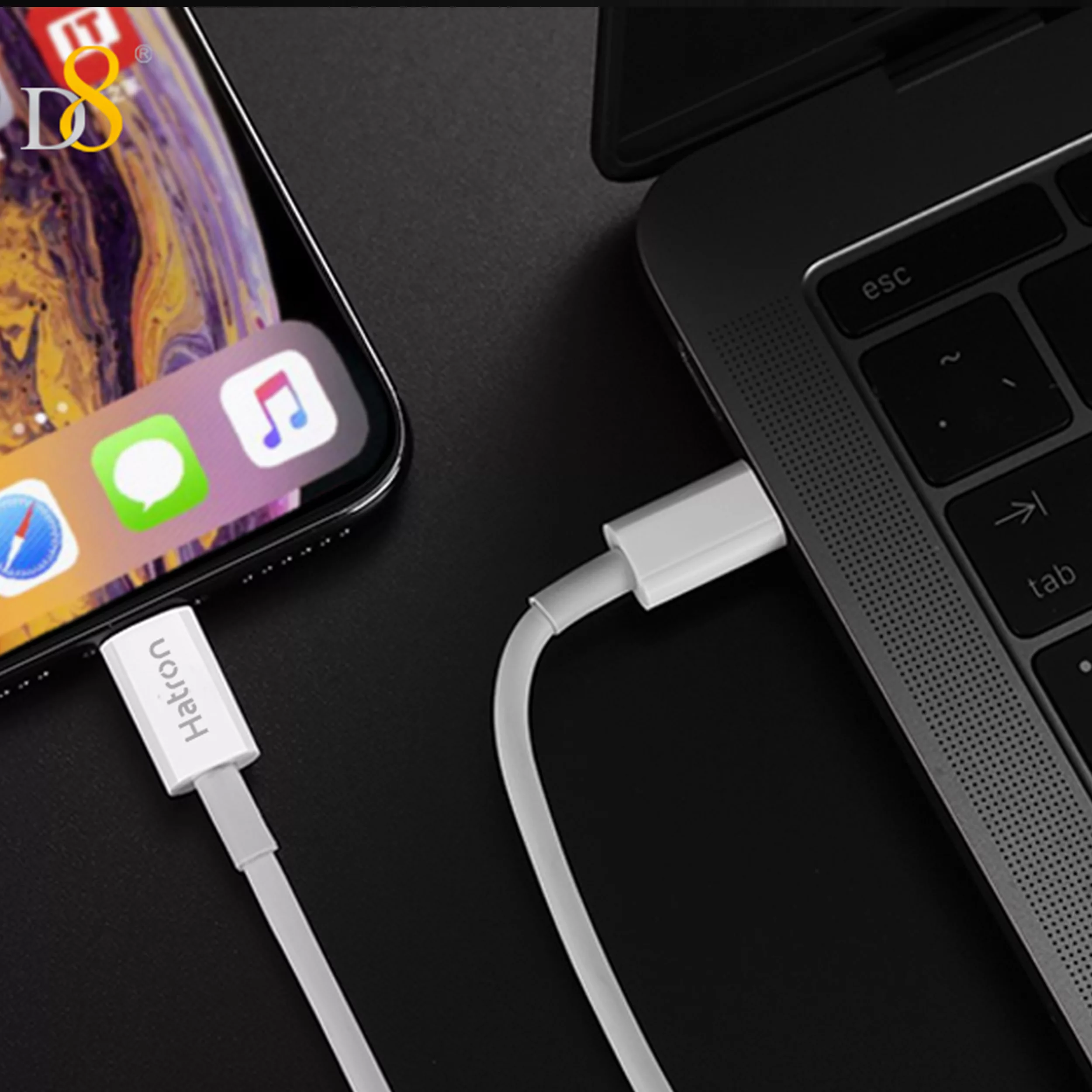 کابل شارژ USB-C به لایتنینگ هترون مدل MFI HC365i طول 1متر