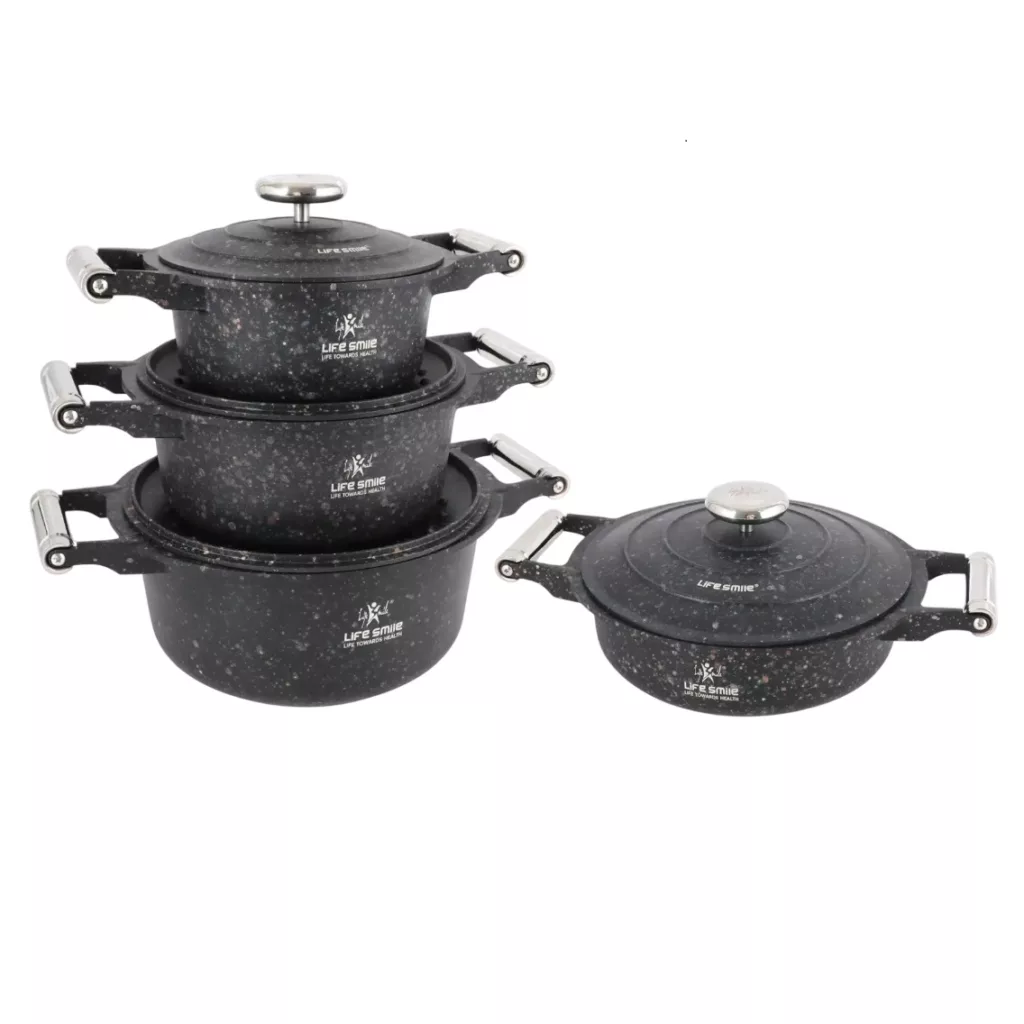 سرویس قابلمه و تابه آلومینیوم 8 پارچه لایف اسمایل مدل LIFEP20SS