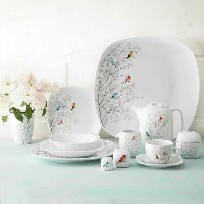 سرویس غذاخوری 27 پارچه چینی زرین ایران مدل کواترو رسپینا درجه عالی