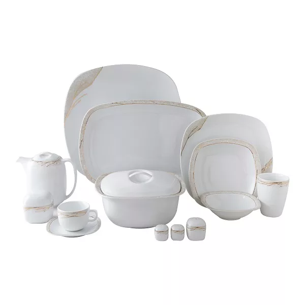 سرویس غذاخوری 98 پارچه 12 نفر چینی زرین ایران مدل کواترو آرتین درجه عالی