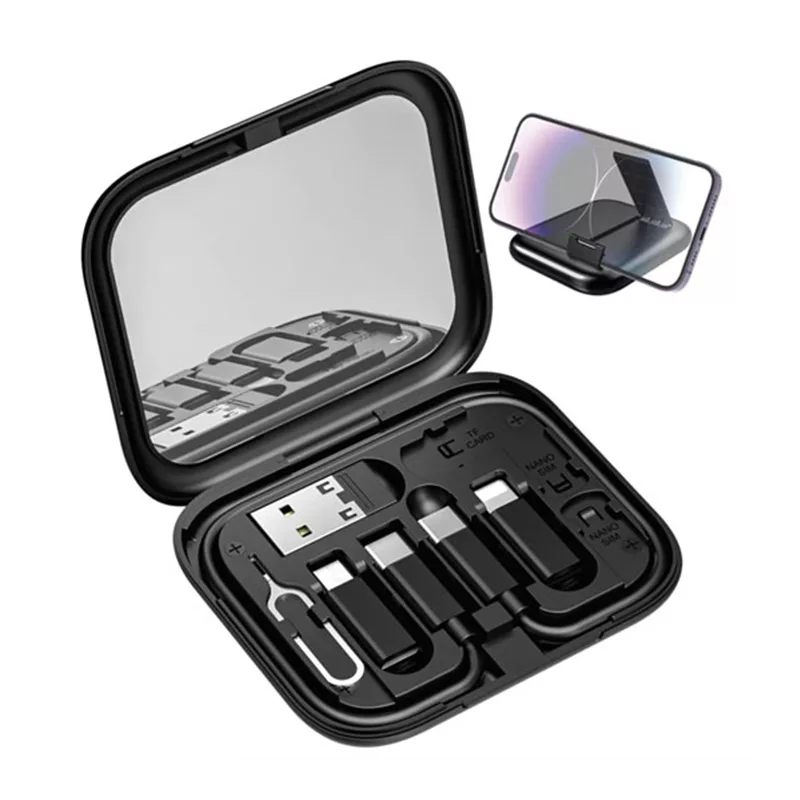 کابل تبدیل USB-C/USB به لایتنینگ/USB-C/MicroUSB بیوا مدل C-18 طول 0.28 متر